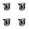 Service Caster 4'' Semi Steel Wheel Swivel Bolt Hole Caster Set with Posi Lock Brakes, 4PK SCC-BH20S415-SSR-PLB-4 - alternate 1